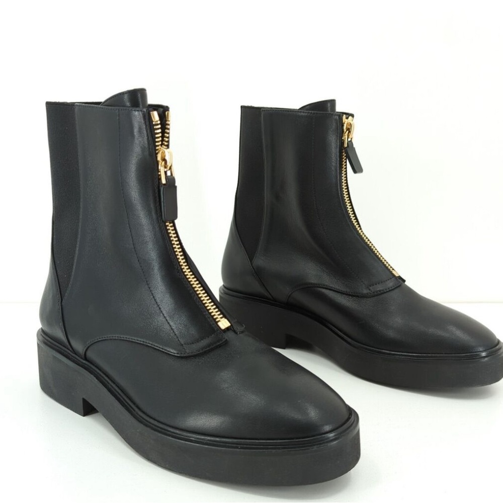 Stuart Weitzman Lodge Zip Black Leather Bootie